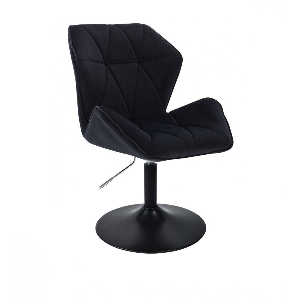 Kosmetická židle MILANO MAX VELUR na černém talíři - černá