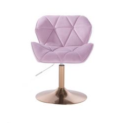 Kosmetická židle MILANO VELUR na zlatém talíři - fialový vřes