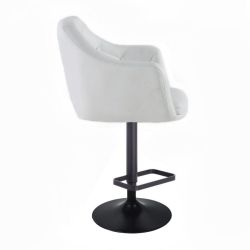 Barová židle ANDORA na černém talíři - bílá