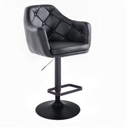 Barová židle ANDORA na černém talíři - černá