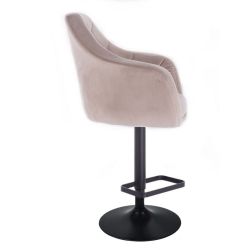 Barová židle ANDORA VELUR  na černém talíři - béžová