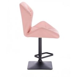 Barová židle MILANO MAX na černé podstavě - růžová
