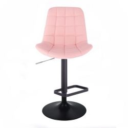 Barová židle PARIS na černém talíři - růžová