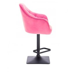  Barová židle ANDORA VELUR na černé podstavě - růžová