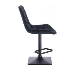  Barová židle PARIS VELUR na černé podstavě - černá