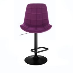 Barová židle PARIS VELUR na černém talíři -  fuchsie