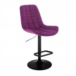 Barová židle PARIS VELUR na černém talíři -  fuchsie