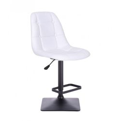 Barová židle SAMSON na černé podstavě - bílá