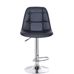 Barová židle SAMSON na stříbrném talíři - černá