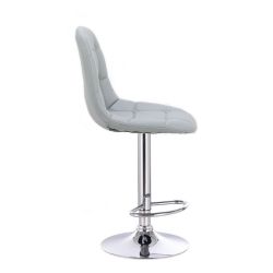 Barová židle SAMSON na stříbrném talíři - šedá