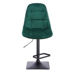 Barová židle SAMSON VELUR na černé podstavě - zelená