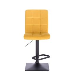 Barová židle TOLEDO VELUR na černé podstavě - žlutá