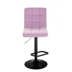 Barová židle TOLEDO VELUR na černém talíři - fialový vřes