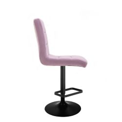 Barová židle TOLEDO VELUR na černém talíři - fialový vřes