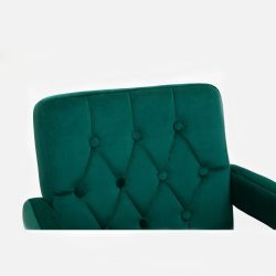 Kosmetická židle BOSTON VELUR na černém kříži - zelená