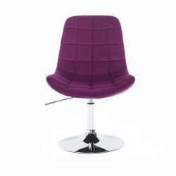 Kosmetická židle PARIS VELUR na stříbrném talíři - fuchsie