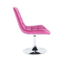 Kosmetická židle PARIS VELUR na stříbrném talíři - růžová