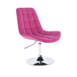 Kosmetická židle PARIS VELUR na stříbrném talíři - růžová