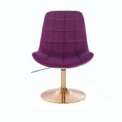 Kosmetická židle PARIS VELUR na zlatém talíři - fuchsie