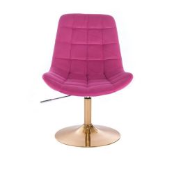 Kosmetická židle PARIS VELUR na zlatém talíři - růžová