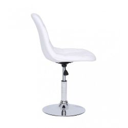 Kosmetická židle SAMSON na stříbrném talíři - bílá
