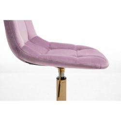 Kosmetická židle SAMSON VELUR na černé podstavě s kolečky - fialový vřes