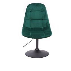 Kosmetická židle SAMSON VELUR na černém talíři - zelená
