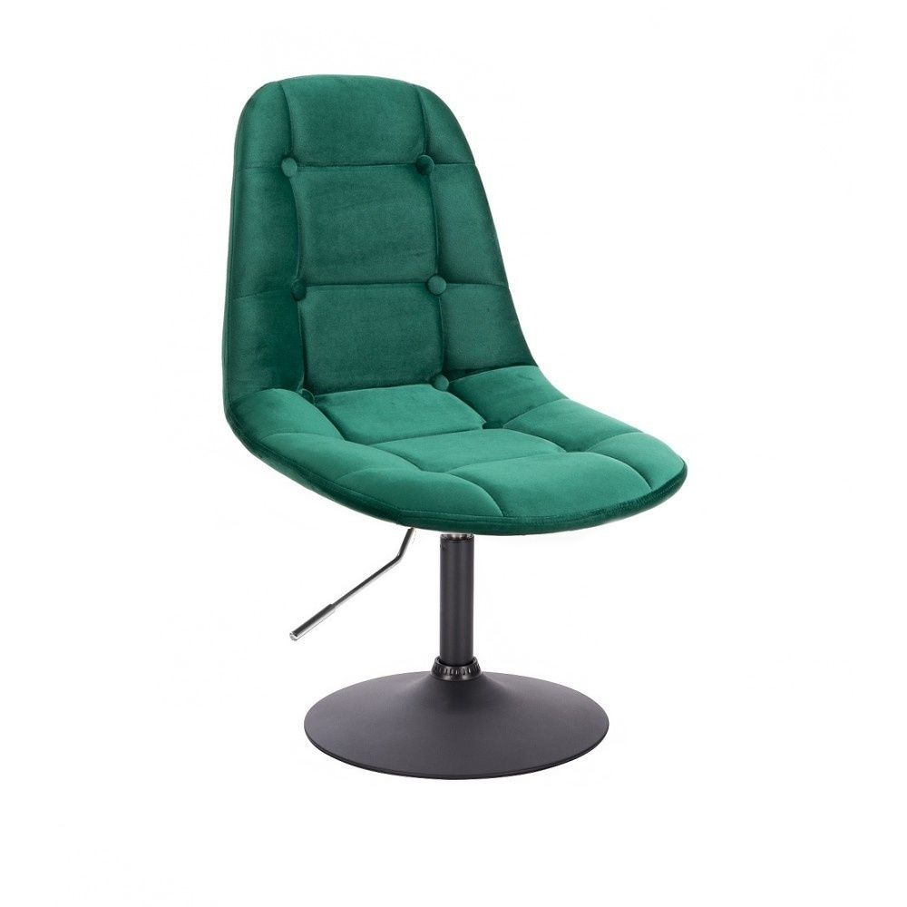 Kosmetická židle SAMSON VELUR na černém talíři - zelená