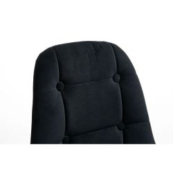 Kosmetická židle SAMSON VELUR na stříbrné podstavě s kolečky - černá