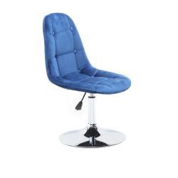 Kosmetická židle SAMSON VELUR na stříbrném talíři - modrá