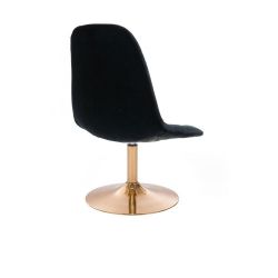 Kosmetická židle SAMSON VELUR na zlatém talíři - černá