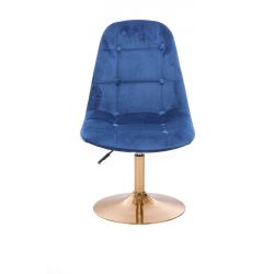 Kosmetická židle SAMSON VELUR na zlatém talíři - modrá