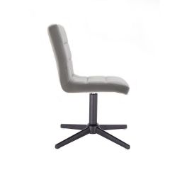 Kosmetická židle TOLEDO VELUR na černém kříži - světle šedá