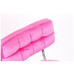 Kosmetická židle VIGO VELUR na stříbrné základně s kolečky - světle růžová