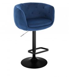 Barová židle MONTANA  VELUR na černém talíři - modrá