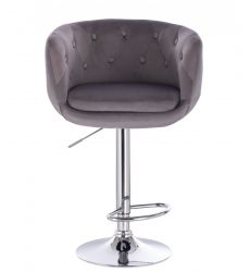 Barová židle MONTANA  VELUR na stříbrném talíři - šedá