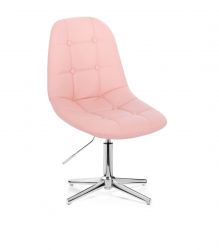 Kosmetická židle SAMSON na stříbrném kříži- růžová
