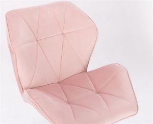 Kosmetická židle MILANO MAX VELUR na černém kříži - světle růžová