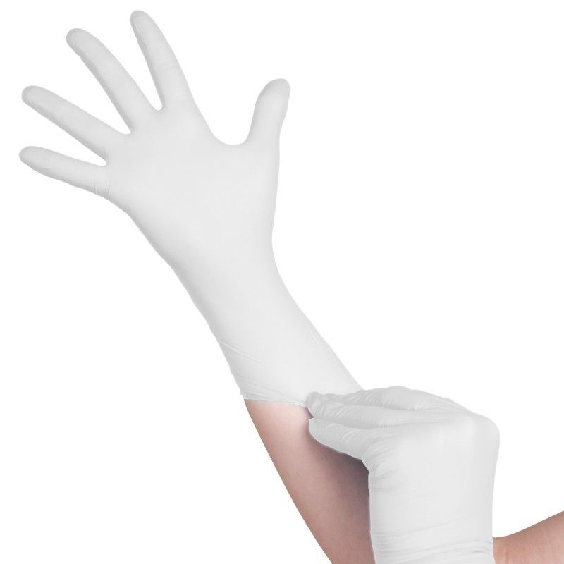 Jednorázové nitrilové rukavice bílé - velikost S
