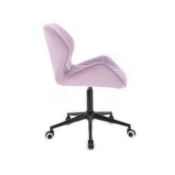 Kosmetická židle MILANO VELUR na černé podstavě s kolečky - fialový vřes