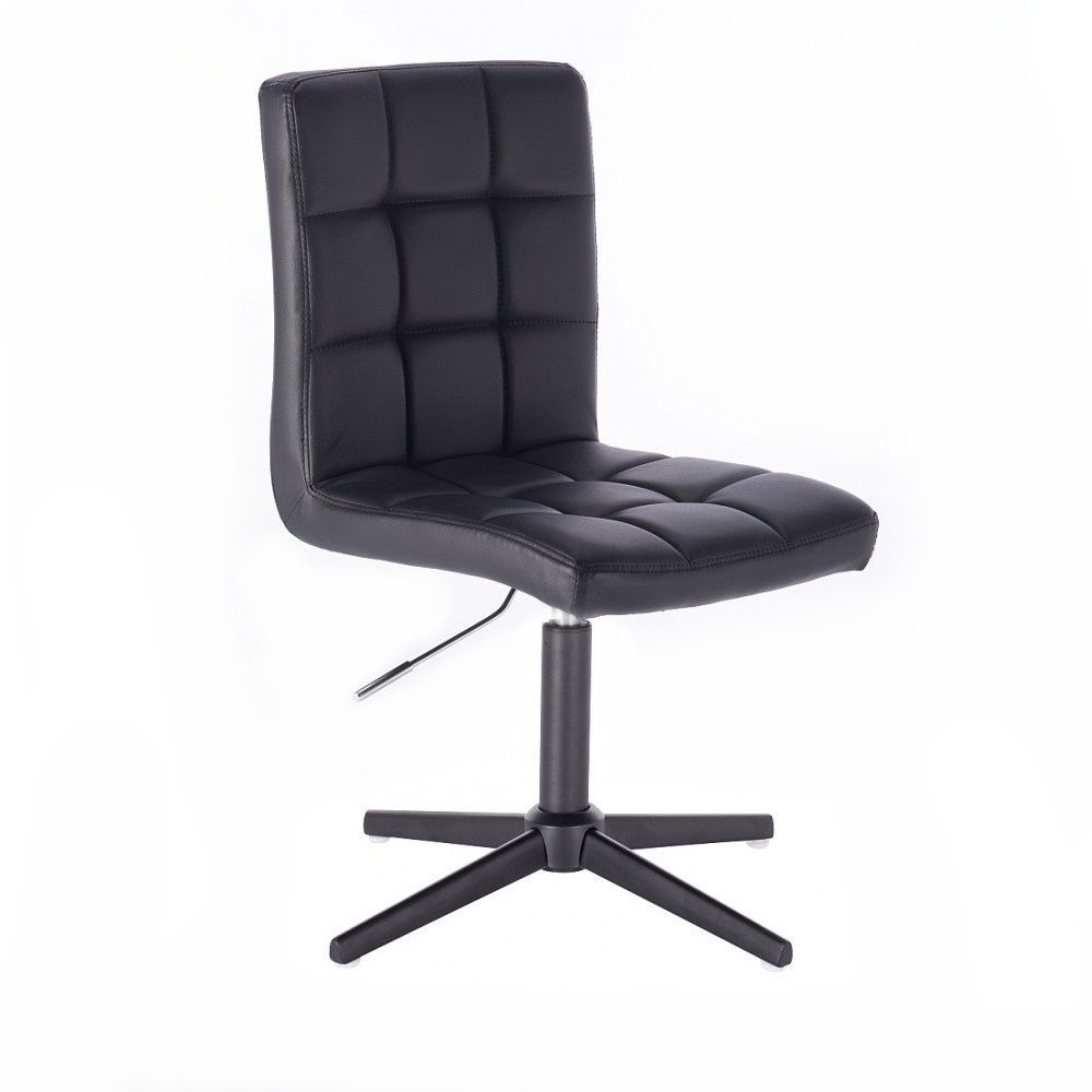 Kosmetická židle TOLEDO na černém kříži - černá