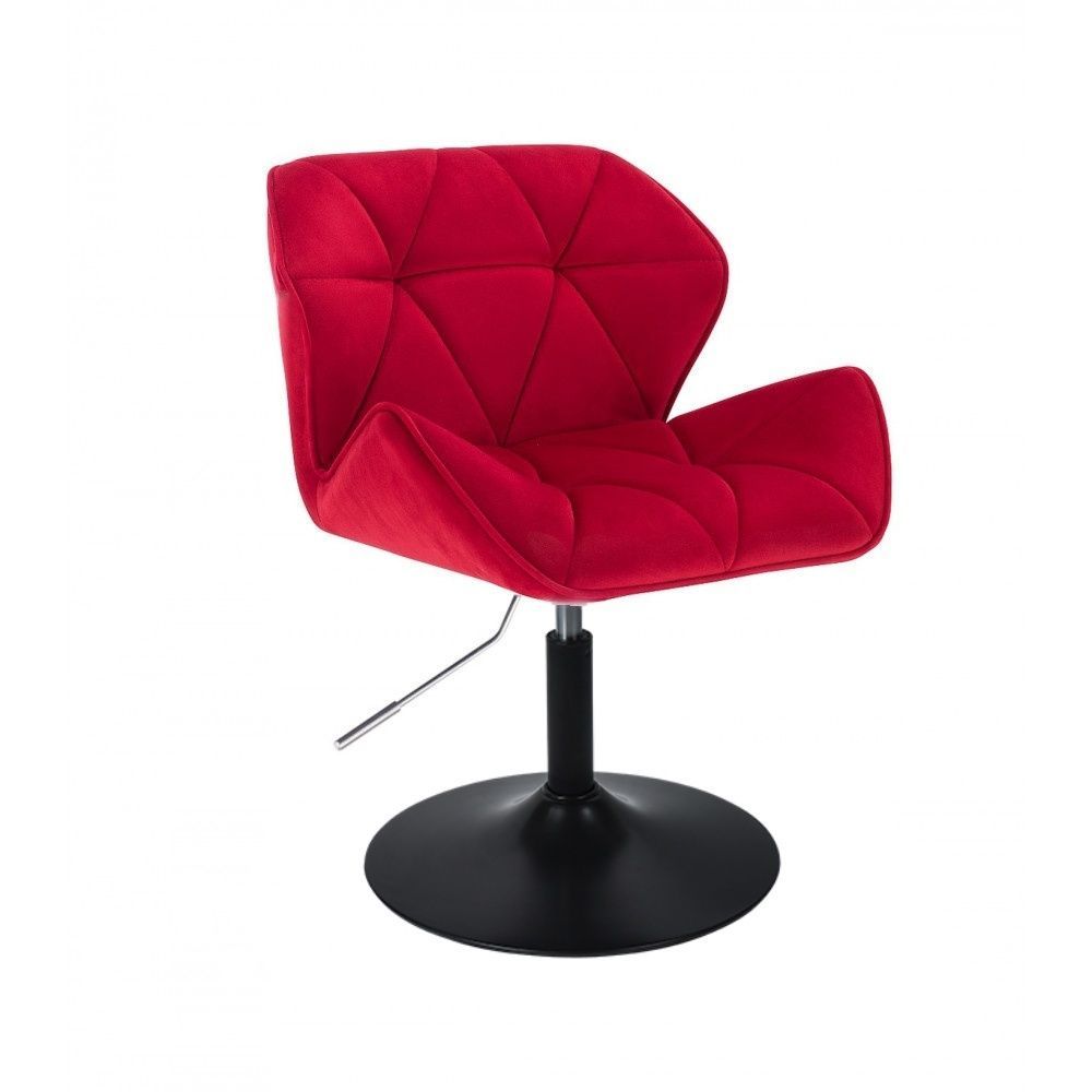 Kosmetická židle MILANO VELUR na černém talíři - červená